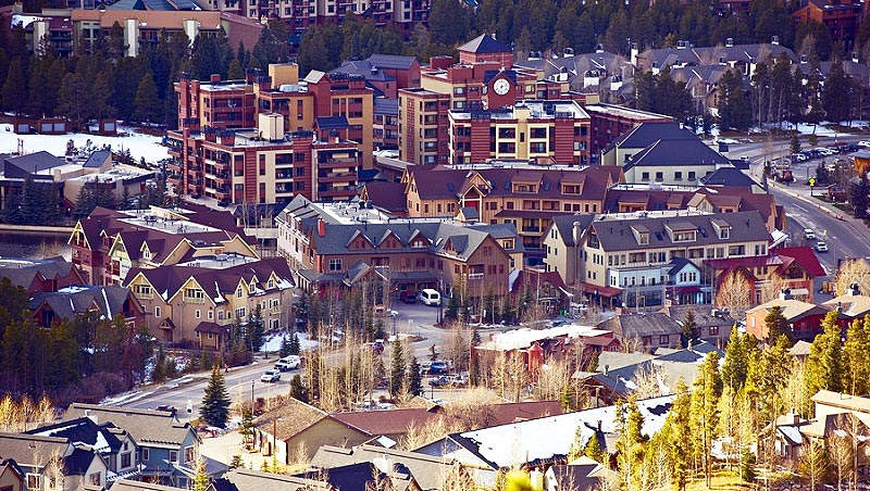 Aerial view of the town of Breckenridge, Colorado