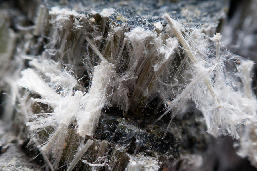 Close up image of asbestos fibers