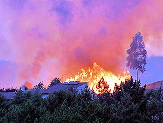wild fires near a home.